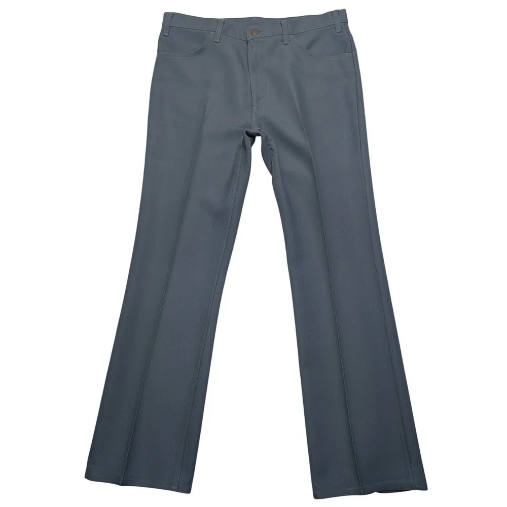 Vintage Levis Sta-Prest Action Slacks Mens 37x33 Slate Blue Straight Leg Pants